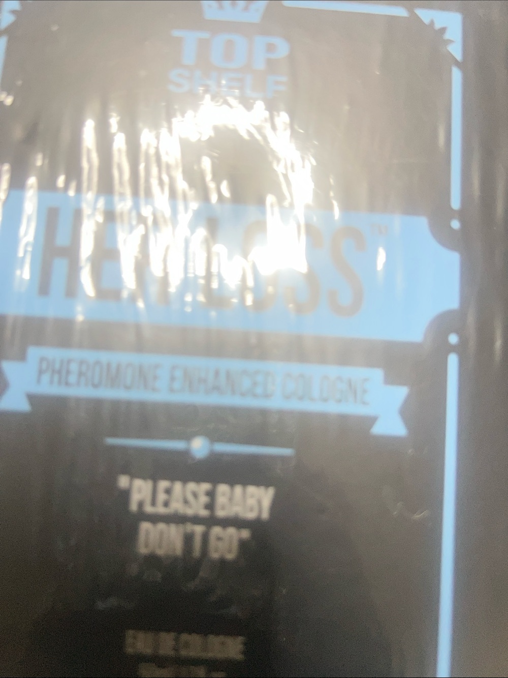 Top Shelf Herboss "Please Baby Don't Go" Pheromone Cologne - Black & Light Blue